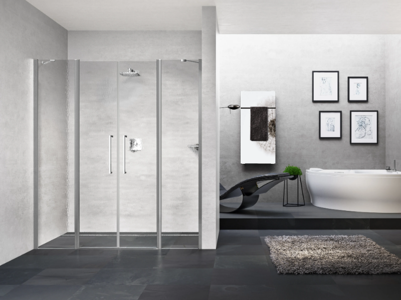 YOUNG 2A - Niche shower cabin with hinged door by NOVELLINI