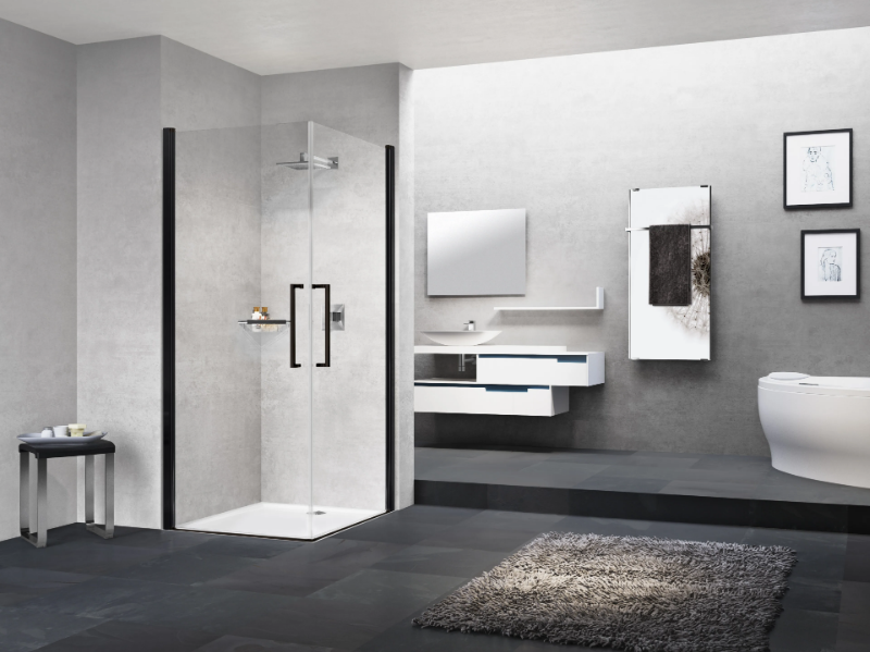YOUNG 2G - Corner shower cabin with hinged door by NOVELLINI