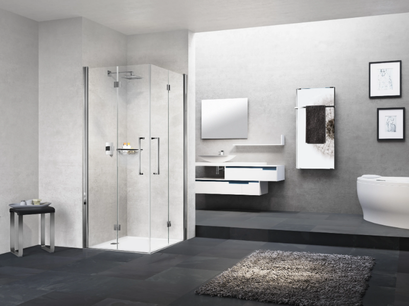 YOUNG 2GS - Corner shower cabin with folding door by NOVELLINI