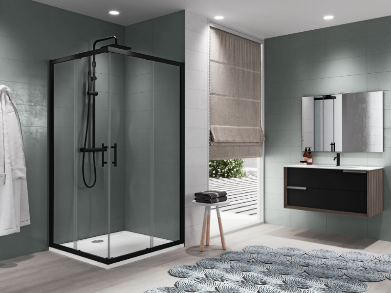 ZEPHYROS A - Corner shower cabin with sliding door by NOVELLINI
