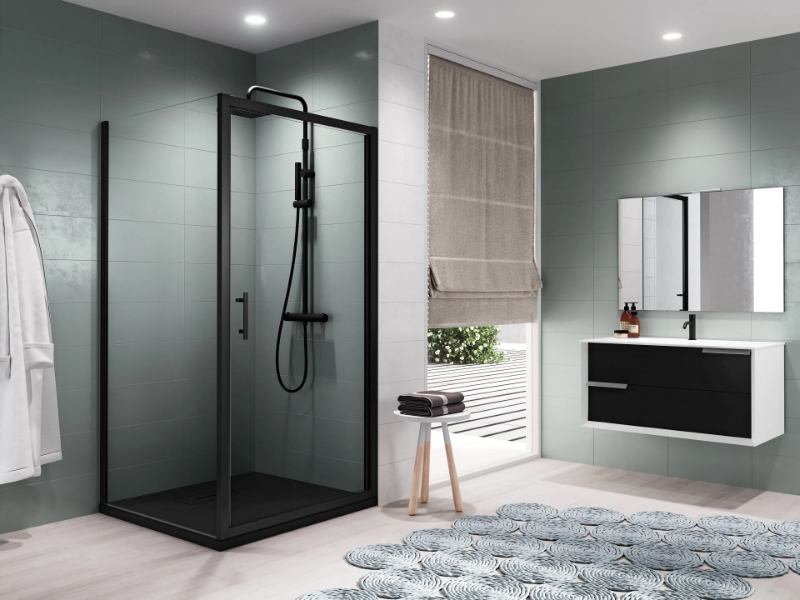 ZEPHYROS G - Corner shower cabin with hinged door by NOVELLINI