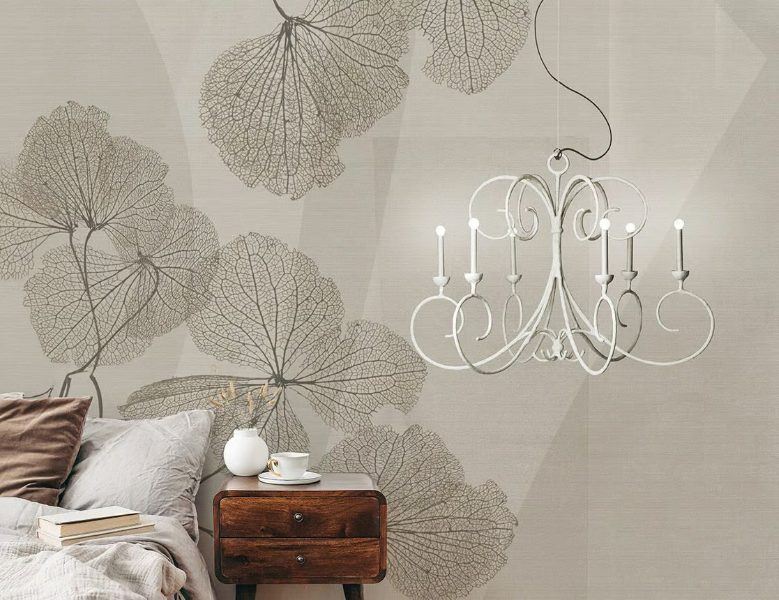 CONCRETE / DRY PLANT - Wallpaper with floral pattern by N.O.W. Edizioni