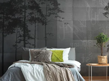 GRUNGE FOREST - Washable panoramic glass-fibre wallpaper by N.O.W. Edizioni