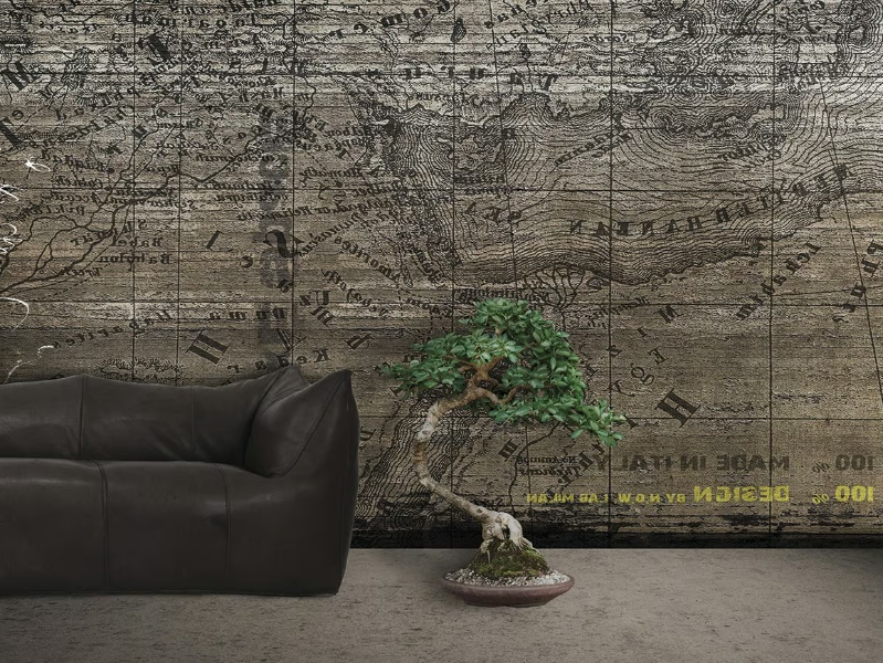 MAP - Vinyl or fyber glass wallpaper by N.O.W. Edizioni
