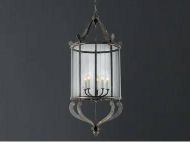VETRI TAGLIATI - Glass and iron pendant lamp by OFFICINACIANI