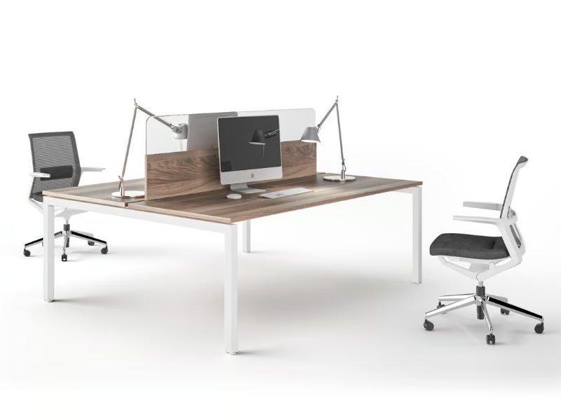 NEXO - Multiple rectangular wood veneer office desk by Ofifran
