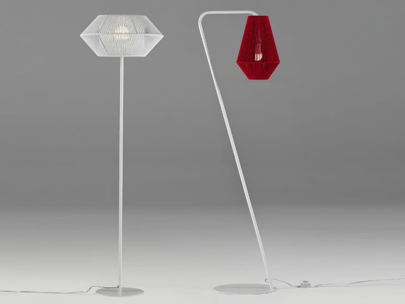 UKELELE - LED handmade rope floor lamp by Olé Lighting