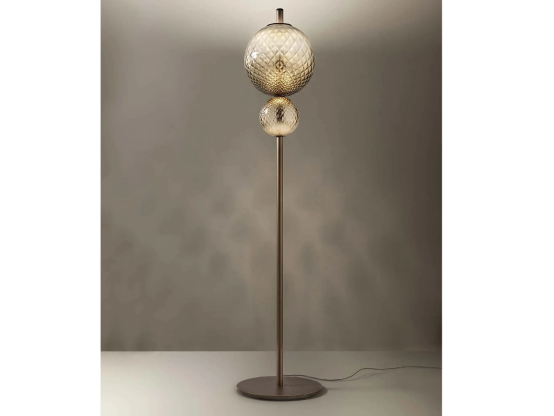 TERRA&LUNA PT - LED glass and aluminium floor lamp by Olev