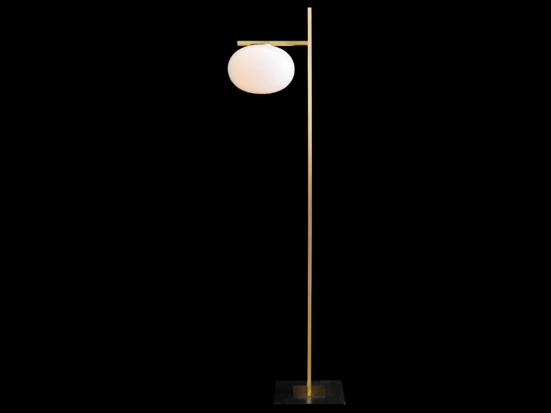 ALBA - 382 - Brass and glass floor lamp by Oluce
