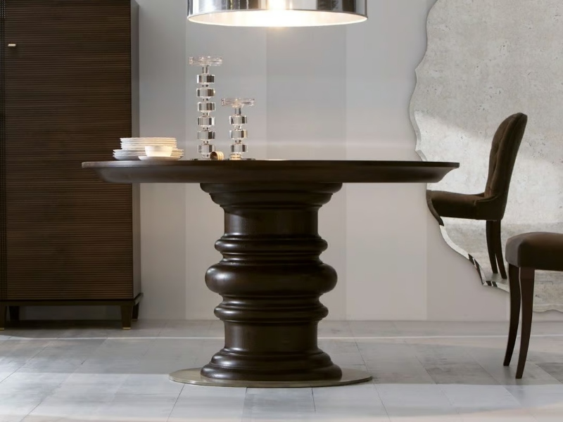EDGAR - Round wooden dining table by OPERA CONTEMPORARY
