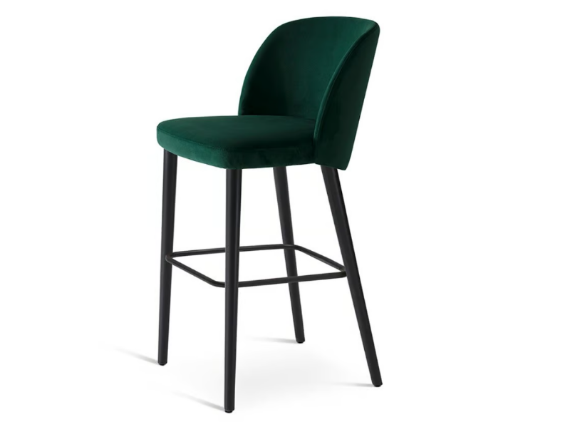 BOLD 558 - High velvet stool with back by Origins 1971