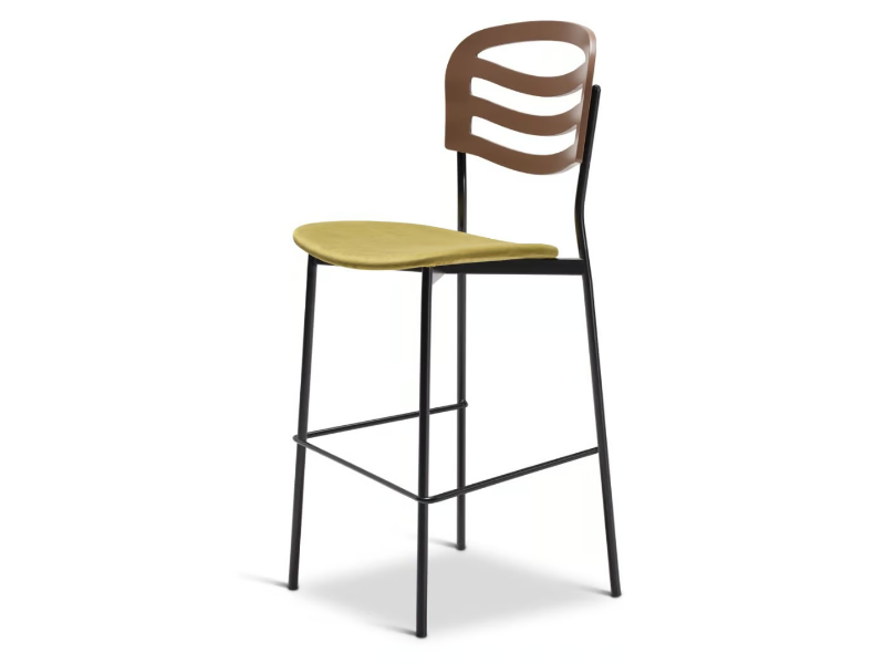 FARAH METAL 317-M - High steel stool with back by Origins 1971