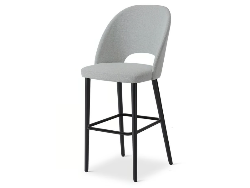 HOPE 584 - Upholstered fabric stool with back by Origins 1971