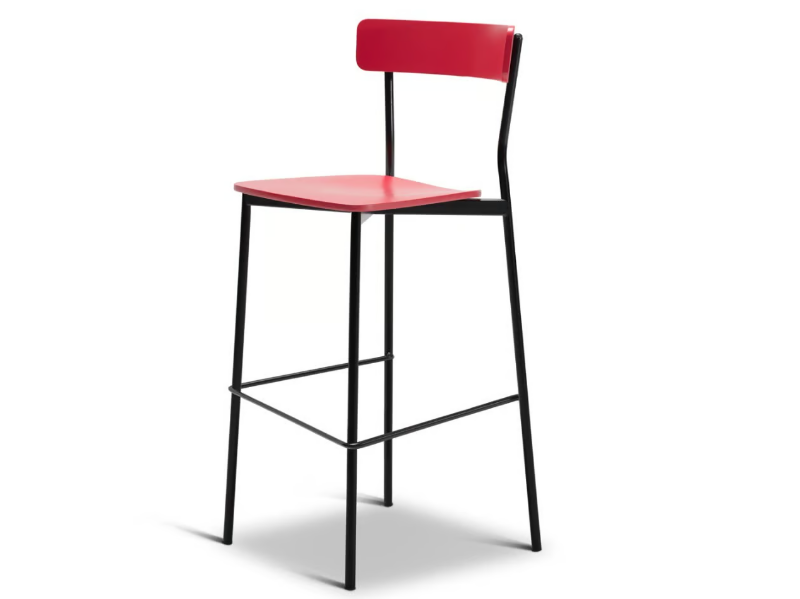KAT METAL 306-M - High steel stool with back by Origins 1971