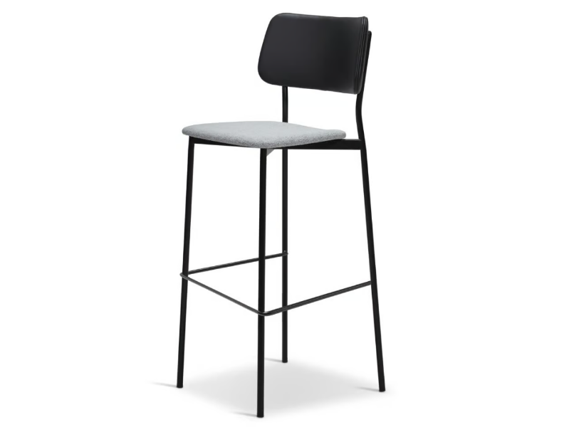 ULI METAL 334-M - High steel stool with footrest by Origins 1971