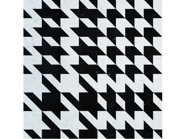 PIED DE POULE - Carrara marble and Nero Marquina wall/floor tiles by Palazzo Morelli