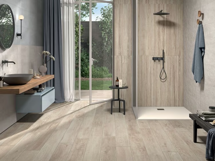 IMERA - Indoor/outdoor porcelain stoneware wall/floor tiles with wood effect by Panaria Ceramica