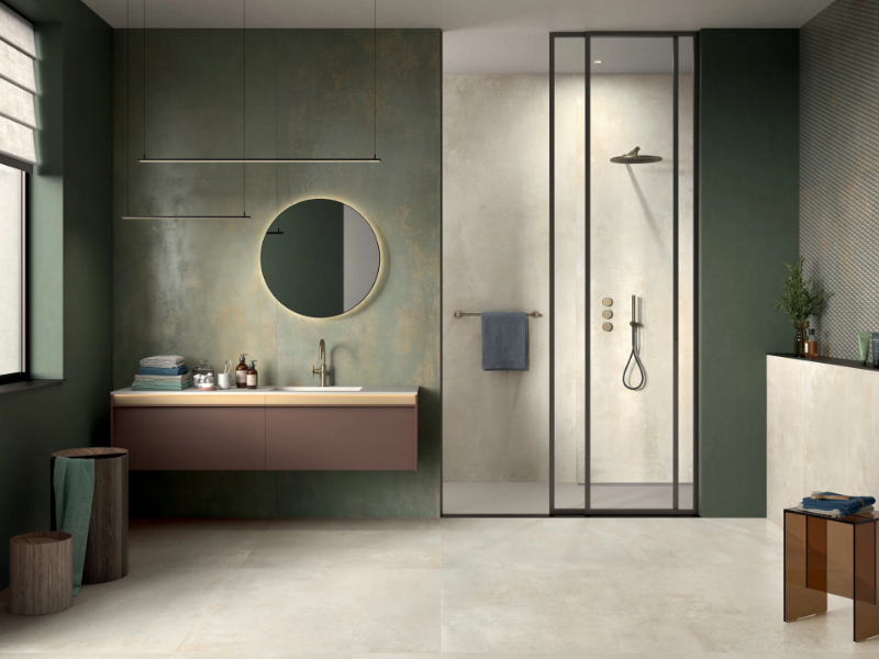 OXIDE - Laminated stoneware wall/floor tiles with metal effect by Panaria Ceramica