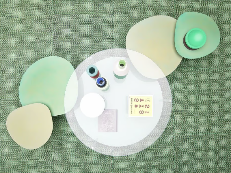 HARVEY - Contemporary style low square round wooden coffee table by Paola Lenti