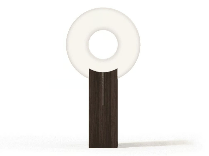 COMET - LED floor lamp in wood and fabric by Paolo Castelli
