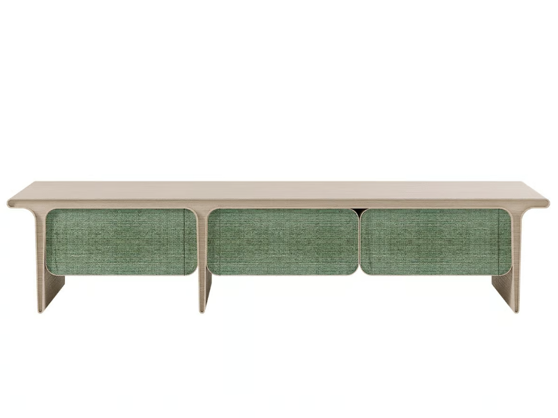 SELIMA - Sideboard with hinged doors in ash and hemp by Paolo Castelli