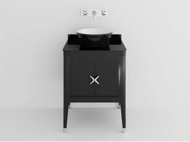 BRAD 2 - Single floor-standing wooden vanity unit with doors by Park Avenue