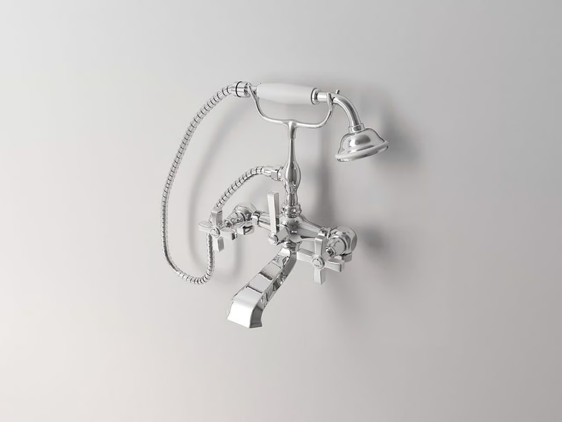 CROWE - Floor standing bathtub tap with individual rosettes by Park Avenue