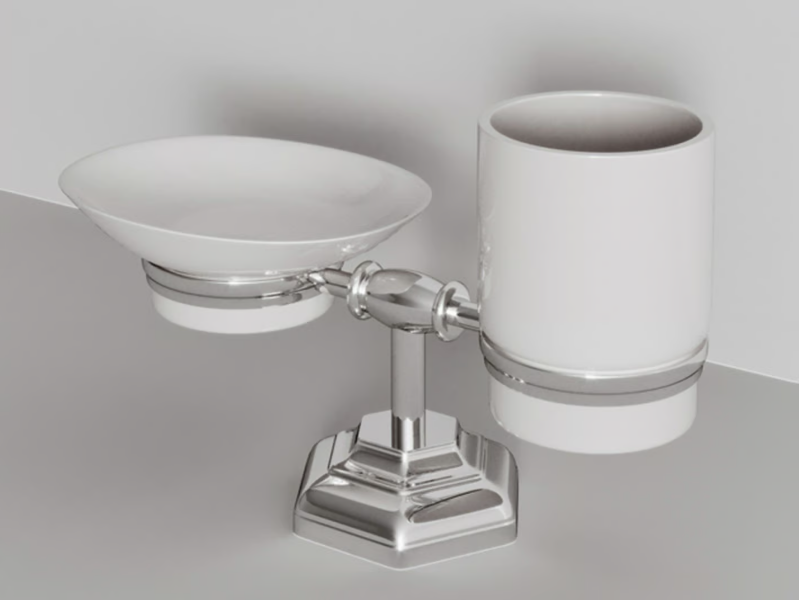 WALDORF - Ceramic soap dish / toothbrush holder by Park Avenue