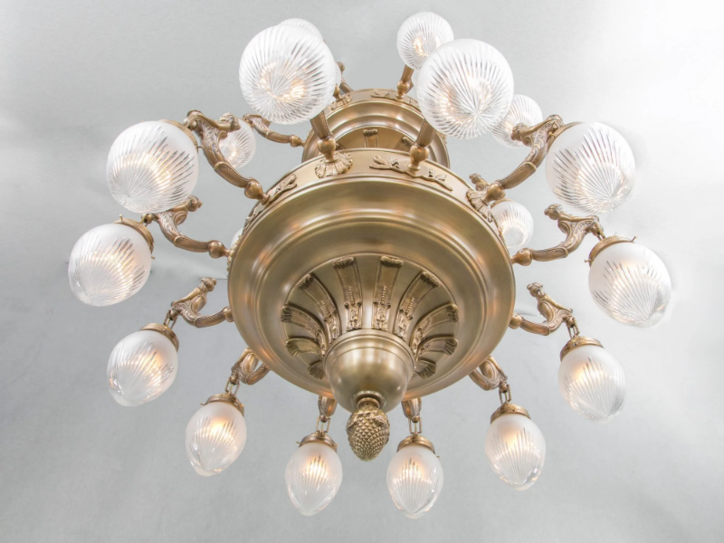 FORTUNA 24 - Handmade brass chandelier by Patinas Lighting