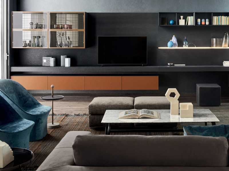 PEOPLE 05 - Sectional wooden storage wall by PIANCA