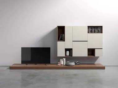 PEOPLE P441 - Sectional wall-mounted modular storage wall by PIANCA
