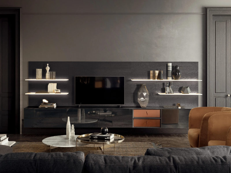 SPAZIO 05 - Sectional wooden storage wall by PIANCA