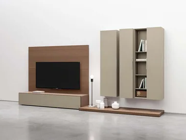 SPAZIO S438 - Sectional wall-mounted storage wall by PIANCA