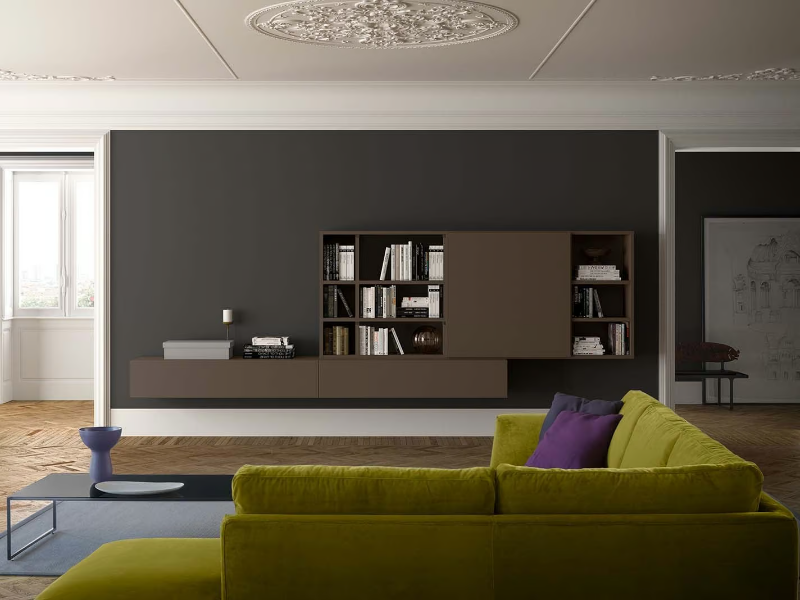 SPAZIOTECA SP024 - Sectional wall-mounted storage wall by PIANCA
