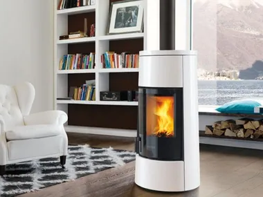 E924 M - Wood-burning Corner steel stove Class A+ by Piazzetta