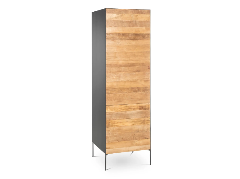 FUSION - Teak wardrobe with 1 door by Pilma