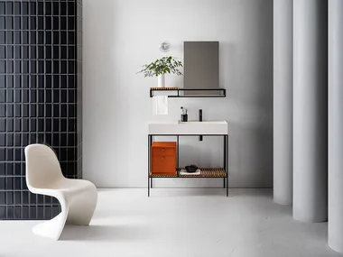 ELEMENT 115 - Bathroom composition with mirror and towel rail by Pirovano