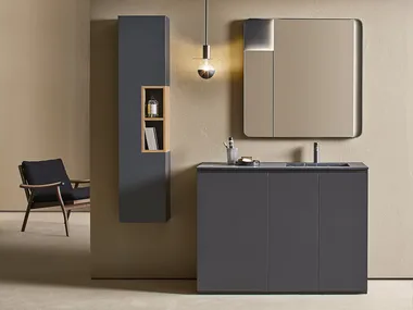 MIDI 103 - Floor-standing single vanity unit with integrated washbasin by Pirovano