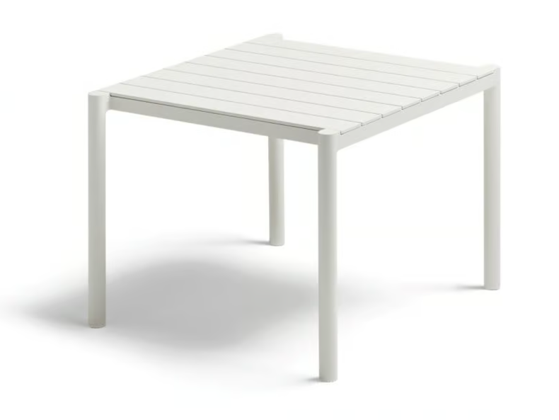 ORIGIN - Square table in aluminum and top in porcelain stoneware by POINT