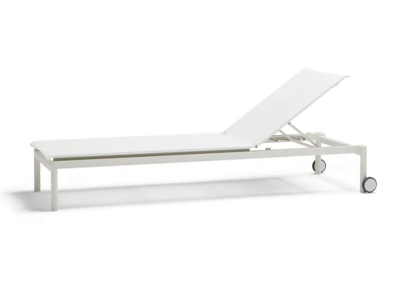 ORIGIN - Stackable Batyline® sun lounger with castors by POINT