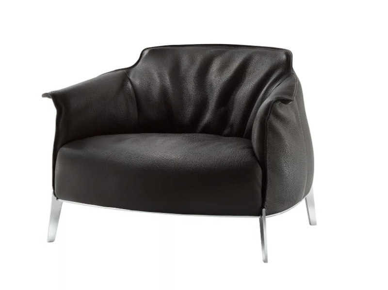 ARCHIBALD GRAN COMFORT - Leather armchair with armrests by Poltrona Frau