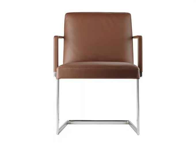 CHANCELLOR CONFERENCE - Cantilever upholstered leather chair with armrests by Poltrona Frau