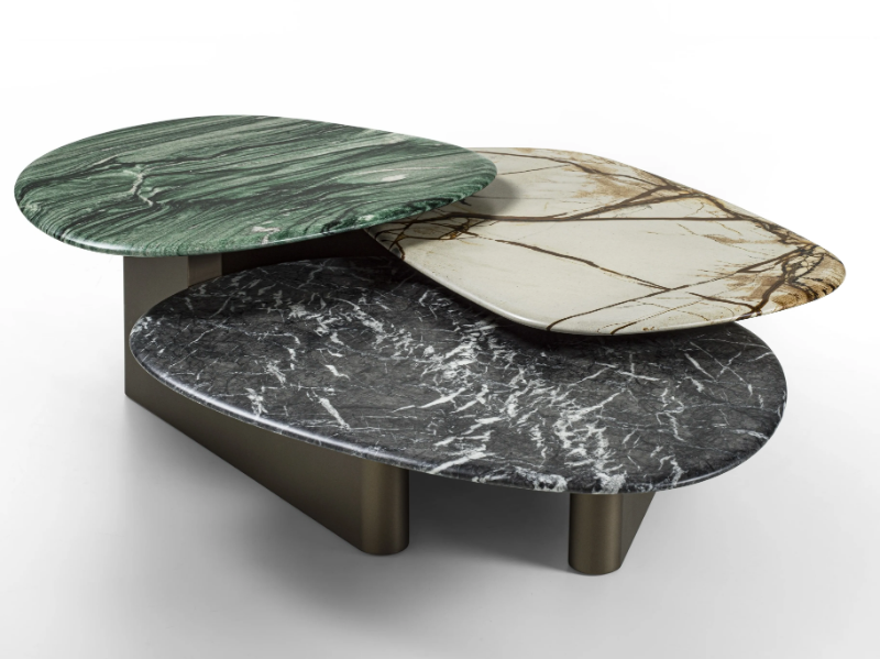 CALLISTO MIX - Low marble coffee table for living room by Porada