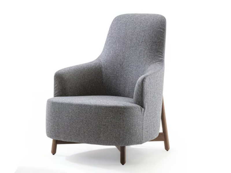 COPINE - Bergere fabric armchair with armrests by Porada