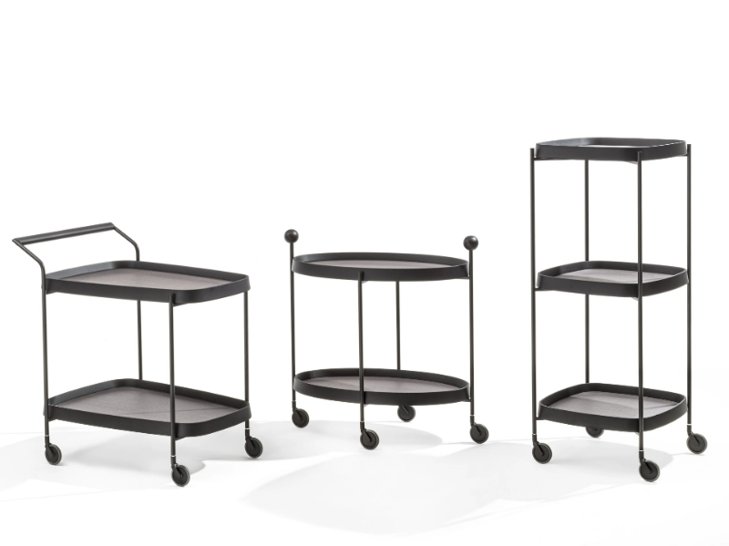 JET - Canaletta walnut food trolley by Porada