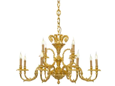 ASTOR 720/8+4 - LED brass chandelier by Possoni Illuminazione