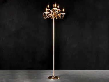 FOLIAGE 350/P - LED brass floor lamp by Possoni Illuminazione