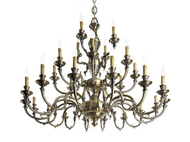 WINDSOR 888/16+8+4 - Antique Brass chandelier by Possoni Illuminazione