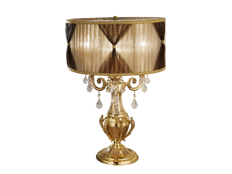 WINDSOR 888/L3-SH/P - French Gold table lamp with Schoeler crystals by Possoni Illuminazione