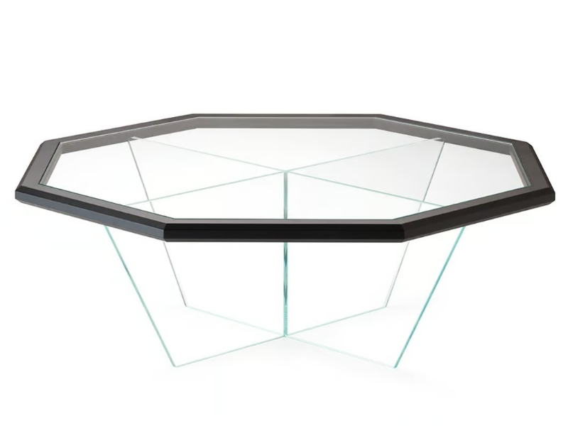 GRAN DUCA - Octagonal glass coffee table for living room by Prestige